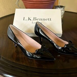L.K.Bennett black patent leather pumps